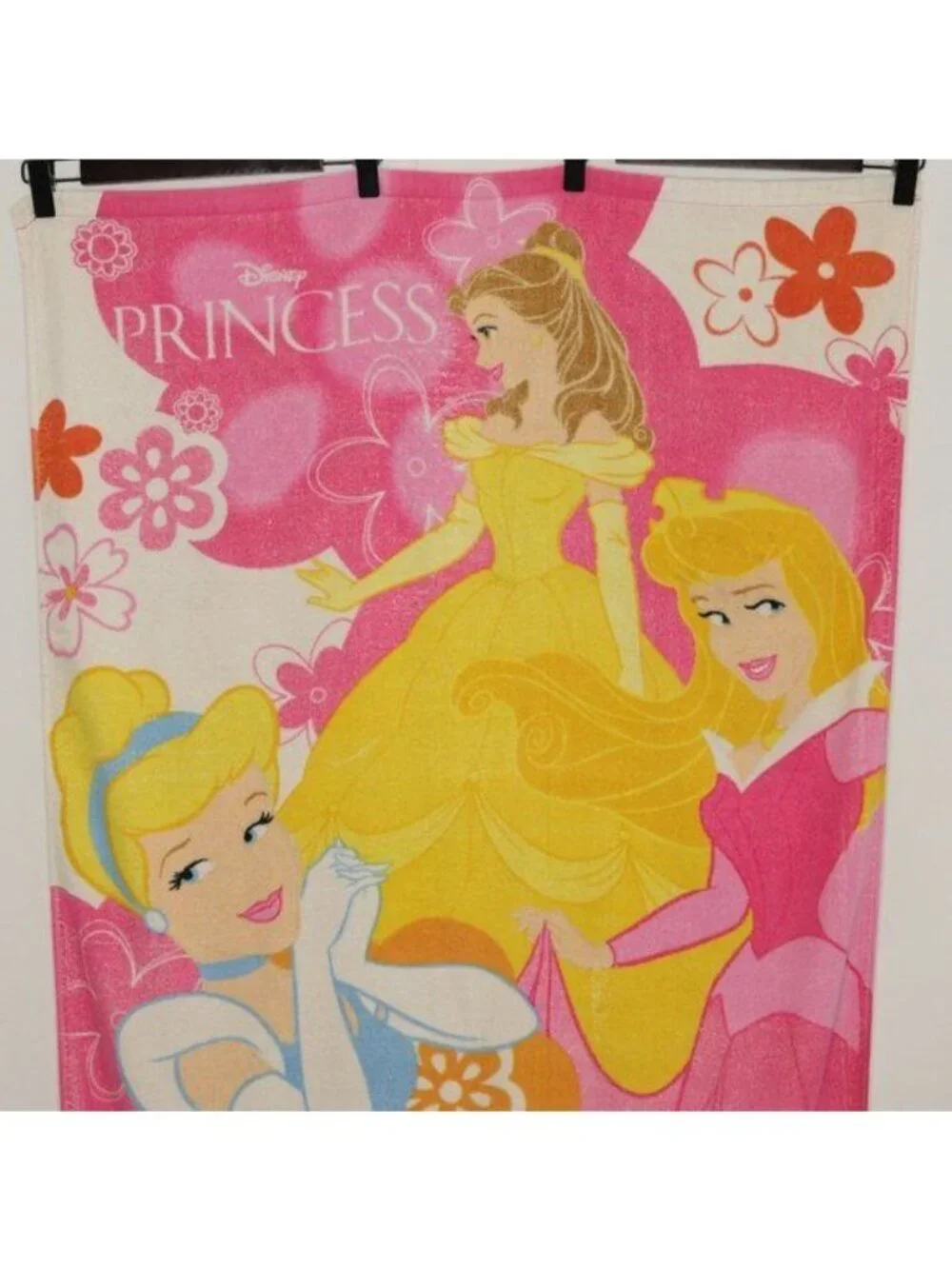 Disney Store Pink Yellow Princess Cotton Terry Beach Towel